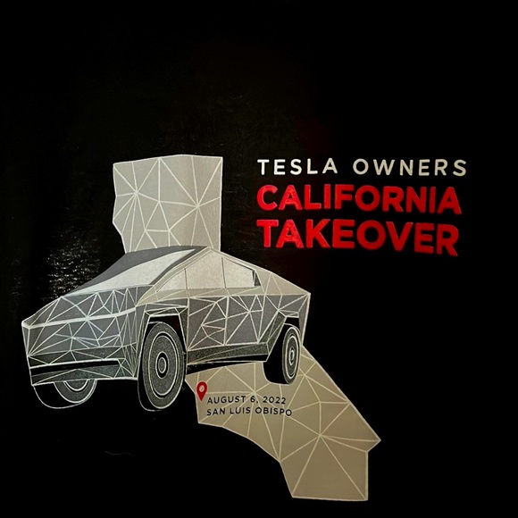 Tesla Owners Ca. Takeover San Luis Obispo Soft Style Tri-Blend Cyber Truck Tee! - Picture 1 of 9